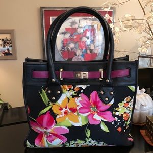 Aldo Black flowered handbag